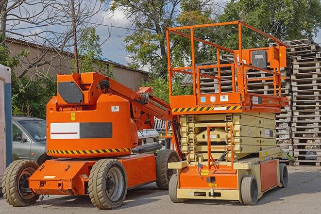 industrial forklift lifting heavy loads in a warehouse in Santa Fe Springs